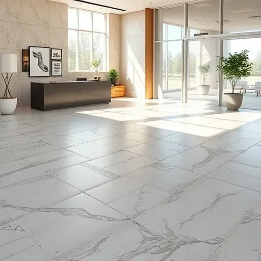 Large modern commercial tile installation in Lawrenceburg KY showcasing intricate flooring, polished walls, and sleek decor emphasizing craftsmanship