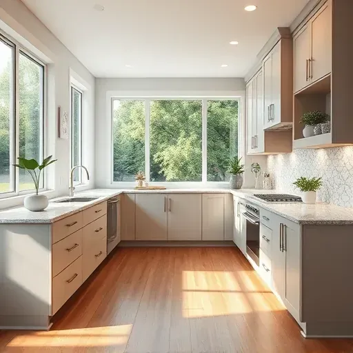 Modern kitchen in Monterey KY with custom cabinetry, granite countertops, stainless appliances, and elegant decor.