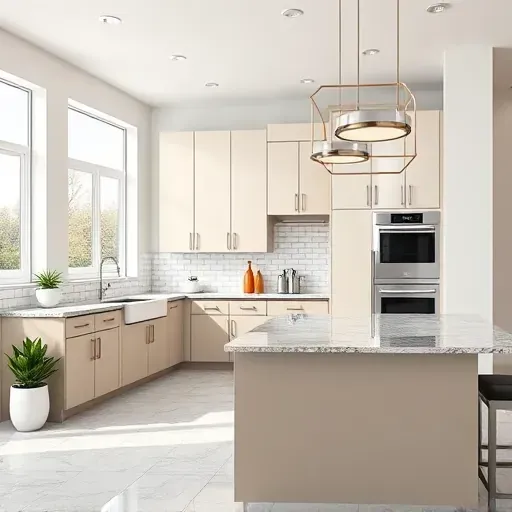 Remodeled kitchen in Smithfield KY with modern cabinetry, granite countertops, stainless steel appliances, and bright decor.