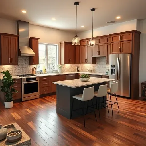 Renovated Bloomfield KY kitchen with modern appliances, elegant cabinetry, polished granite, and inviting ambiance.