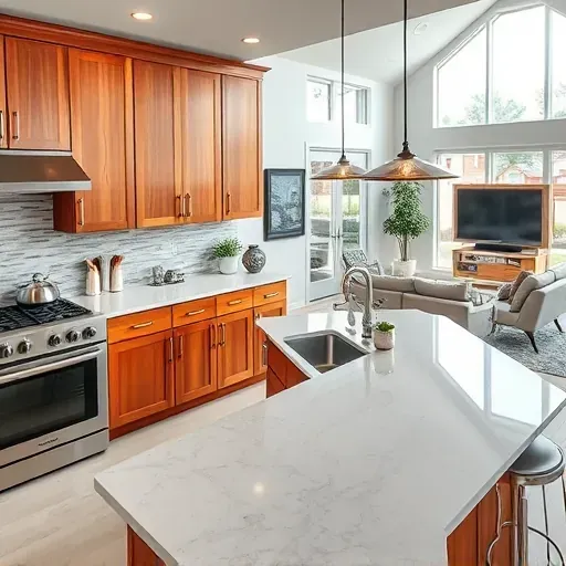 Beautifully designed kitchen in Lebanon KY with custom cabinetry, sleek appliances, and elegant quartz countertop.