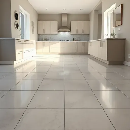 Completed large format glossy ceramic tile installation in a modern Lawrenceburg KY kitchen or bathroom showcasing craftsmanship