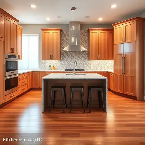 Recently remodeled modern kitchen in Shelbyville KY with wood cabinetry granite countertops stainless steel appliances and hardwood flooring