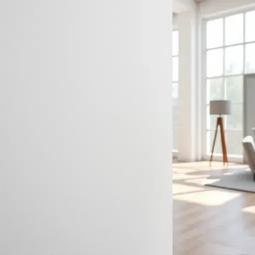 Pristine white drywall corner with smooth finish, seamless taping, sharp edges, natural light in a modern minimalistic interior