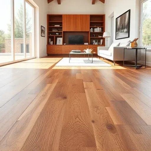 Finished polished hardwood flooring in bright modern interior with natural light and minimal furniture in Lawrenceburg KY