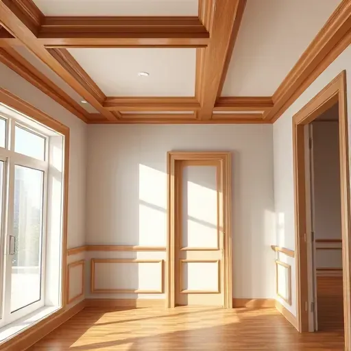 Finished modern trim and molding installation in a bright Lawrenceburg KY living room with polished hardwood floors