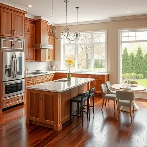 Stylish kitchen remodel in Lexington-Fayette with modern appliances, custom cabinetry, and elegant granite countertops.