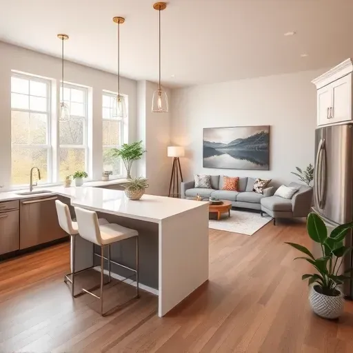 Modern kitchen remodel in Taylorsville KY featuring sleek appliances, quartz counters, and elegant design elements.