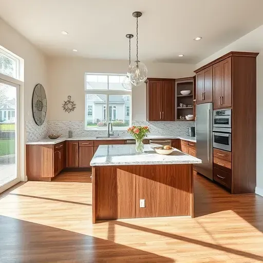 Elegant kitchen remodel in Lebanon KY with modern appliances, granite island, and stylish decor. Bright, inviting atmosphere.
