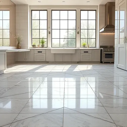 Completed large format tile installation in Lawrenceburg KY showcasing intricate patterns, sleek grout, and elegant design