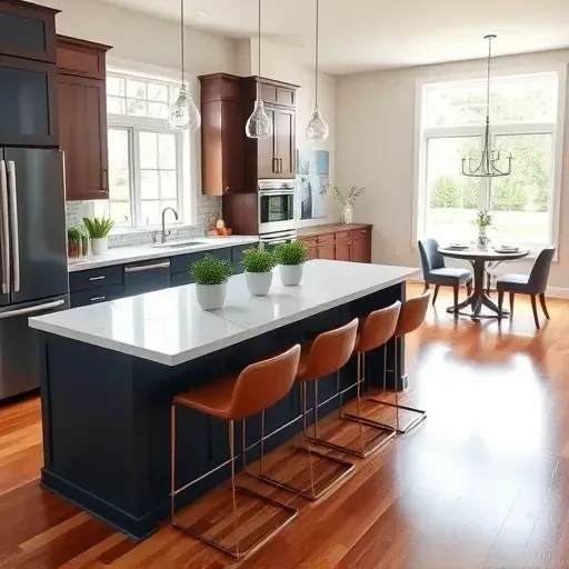 Stunning kitchen remodel in Burgin KY with modern cabinetry, marble countertops, and inviting decor featuring natural light.