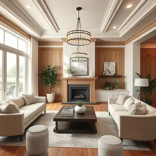 Elegant living room in Shelbyville KY with modern furnishings, soft fabrics, and stylish decor in neutral tones.