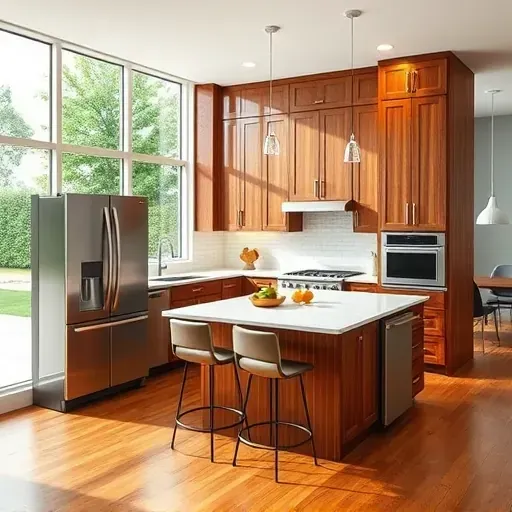 Recently remodeled modern kitchen in Wilmore KY featuring sleek cabinetry, stainless steel appliances, quartz countertops, hardwood floors, and an open-concept living space