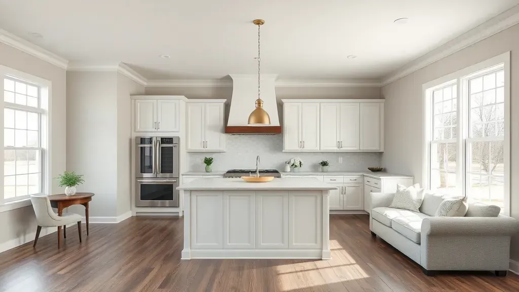 Remodeling in Smithfield, KY showcasing kitchen renovation with modern appliances and bright accents.