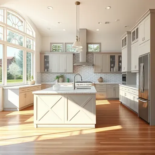 Renovated Corinth Kentucky kitchen with sleek cabinets granite countertops stainless steel appliances and hardwood floors