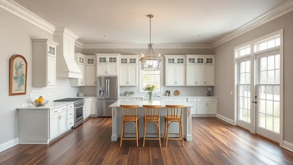 Remodeling in Willisburg, KY showcasing updated kitchen and dining area with modern design elements.