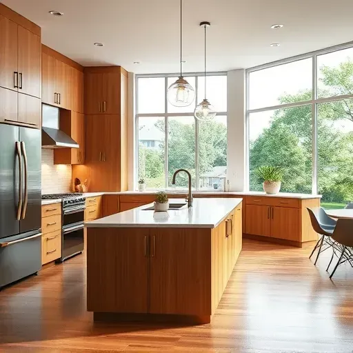 Renovated Lockport KY kitchen with modern cabinetry, marble island, natural light, and upscale décor elements.