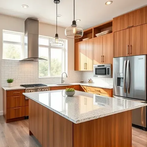 Recently remodeled kitchen in Finchville KY featuring modern cabinetry, stainless steel appliances, and a spacious granite island.