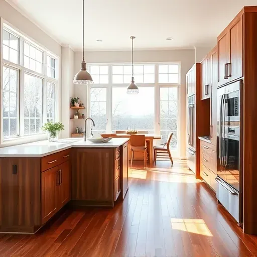 Recently remodeled kitchen in Sadieville KY with quartz countertops, stainless steel appliances, custom cabinetry, and hardwood floors.