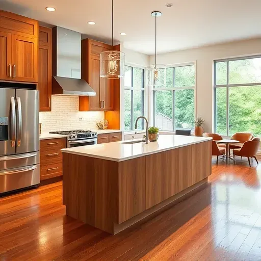 Freshly remodeled kitchen in Willisburg KY with modern design, high-end cabinetry, polished quartz countertop, and abundant light.