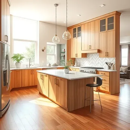 Modern kitchen in Lebanon KY with wood finish cabinets granite counters stainless appliances and stylish backsplash