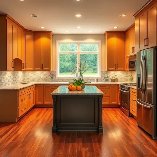 Contemporary kitchen remodel in Eminence KY with modern cabinetry, polished granite, and elegant tile backsplash.