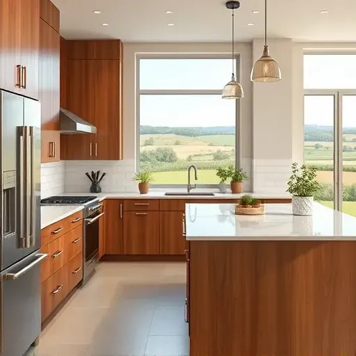 Renovated kitchen in Lancaster KY with modern cabinetry, quartz countertops, and stainless steel appliances.