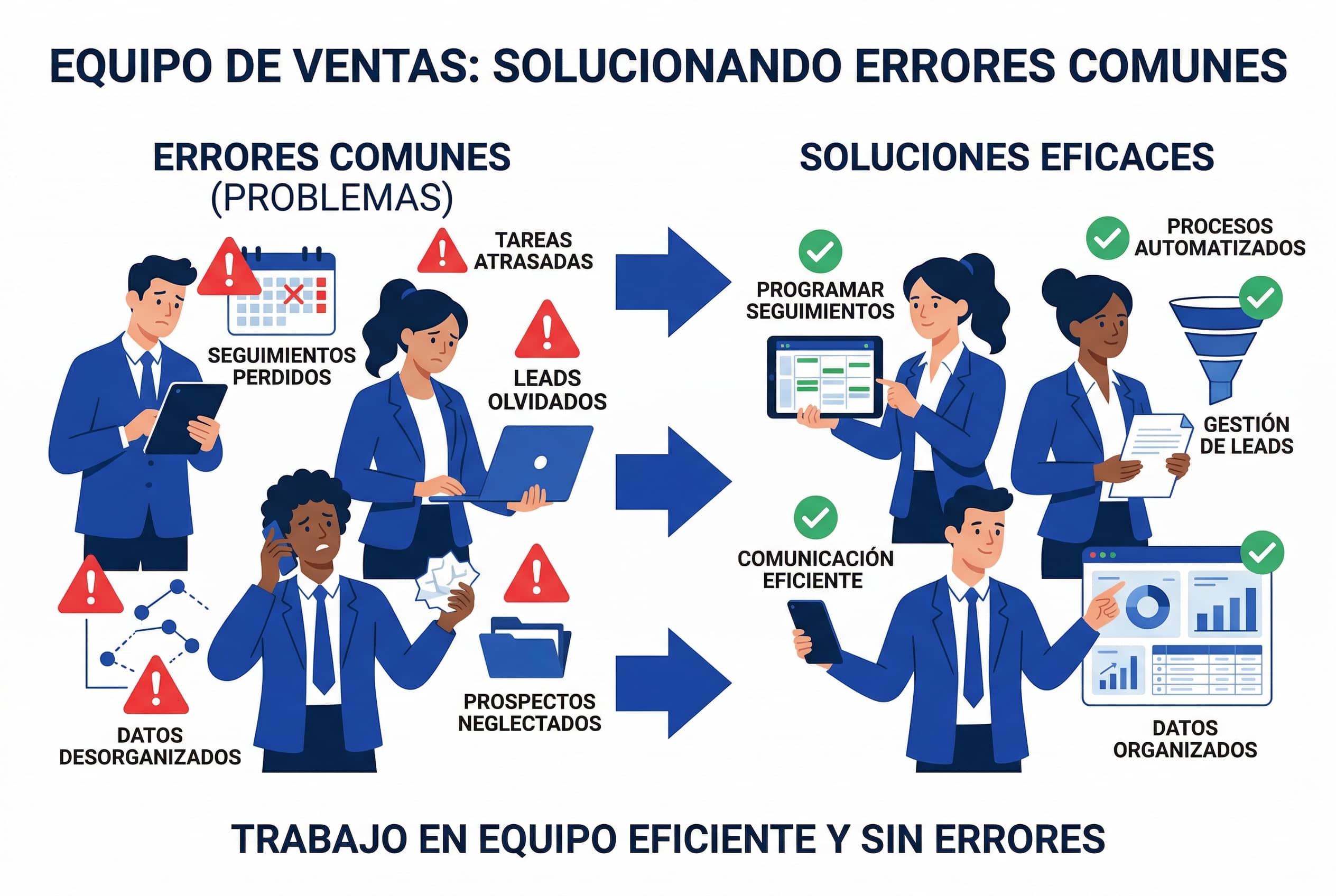Los errores mas comunes de los equipos de ventas y como evitarlos