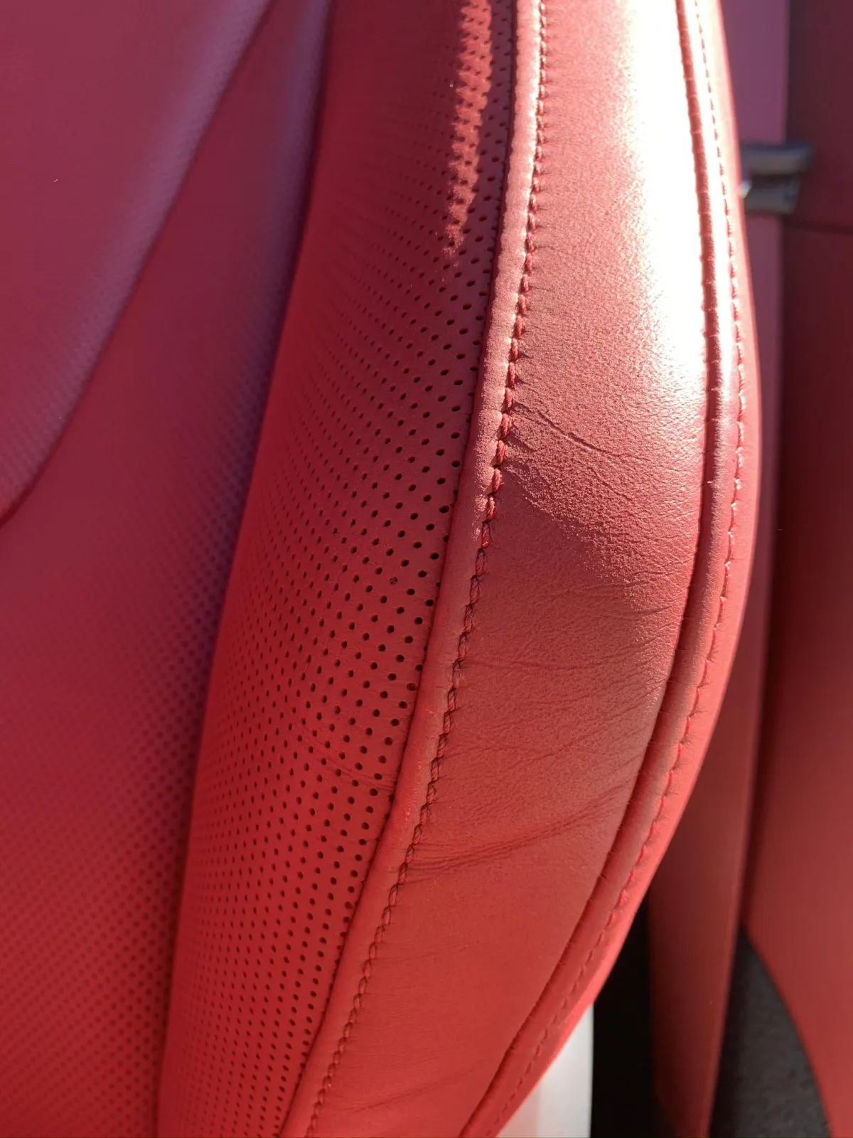 Porsche 911 Red Leather Seat Repair