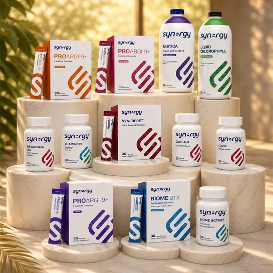 Lifestyle photo of Synergy ProArgi-9+ products