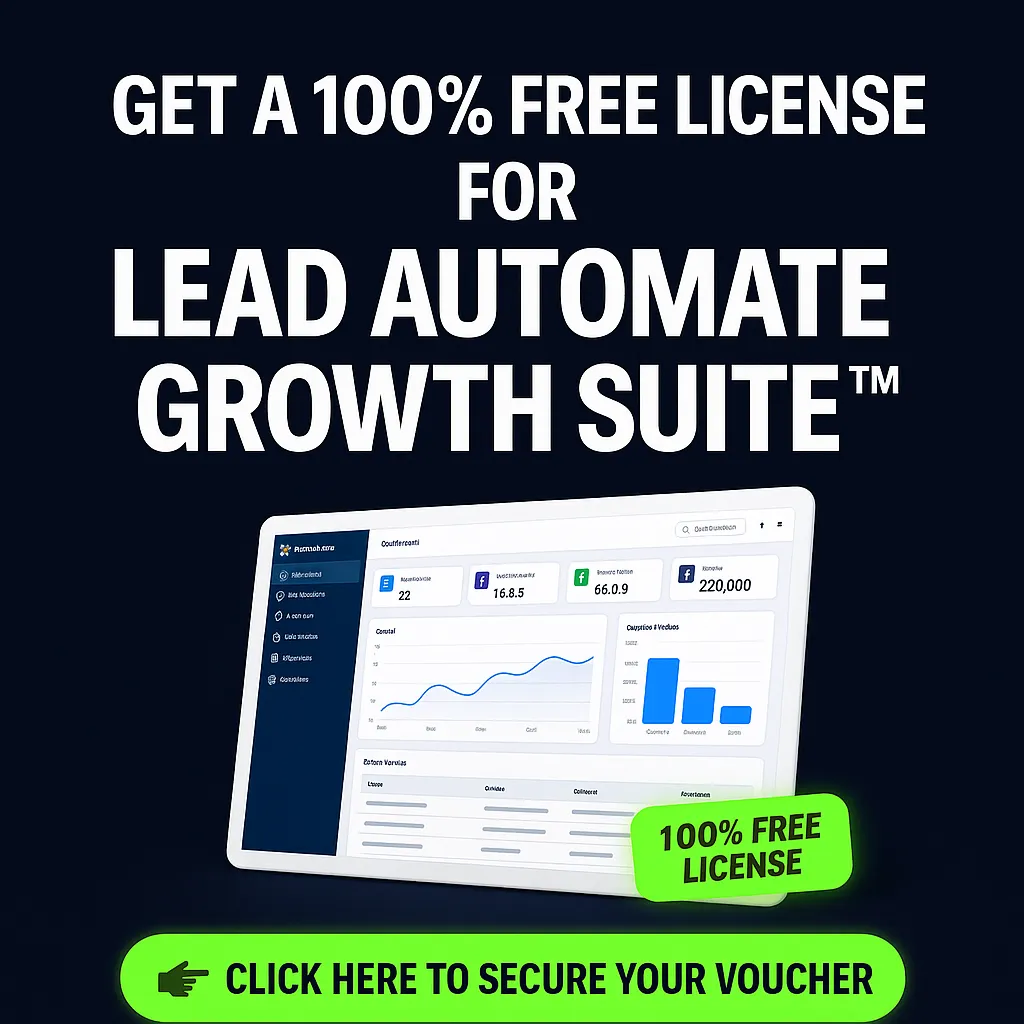 get a 100% free licence for the Lead Automate Growth Site