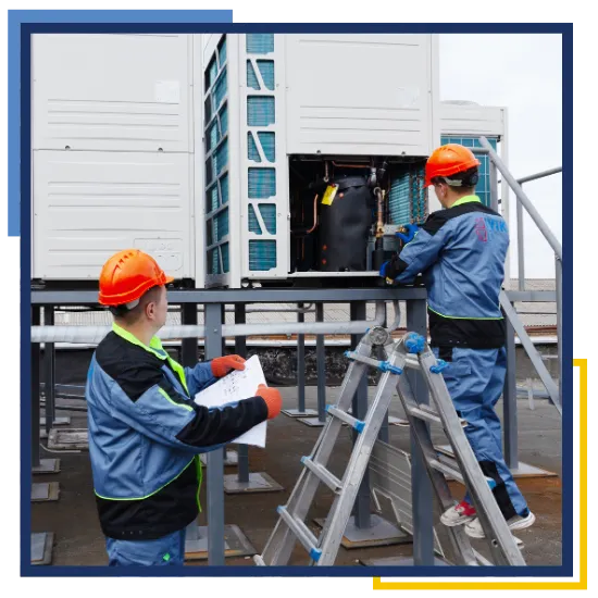 Heating and cooling specialists in the Woodlands helping a homeowner 