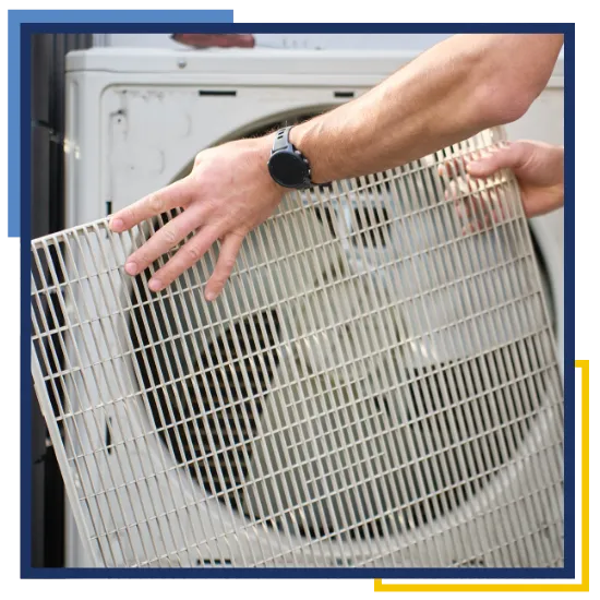 Fast heating repair in the Woodlands with a technician checking home comfort equipment