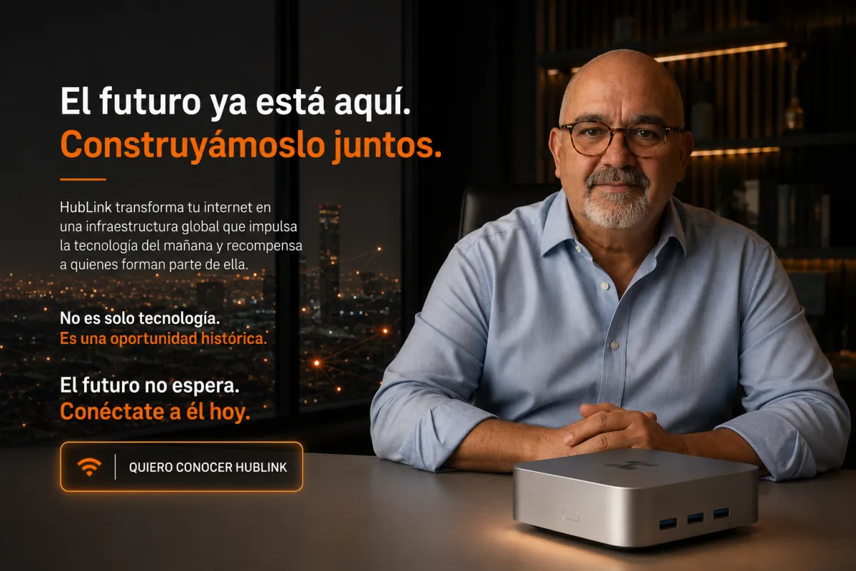 Salvador Alemán presenta HubLink junto al dispositivo HX1. El futuro ya está aquí. Construyámoslo juntos.