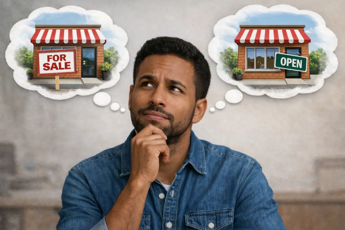 Man contemplates keeping or selling his business