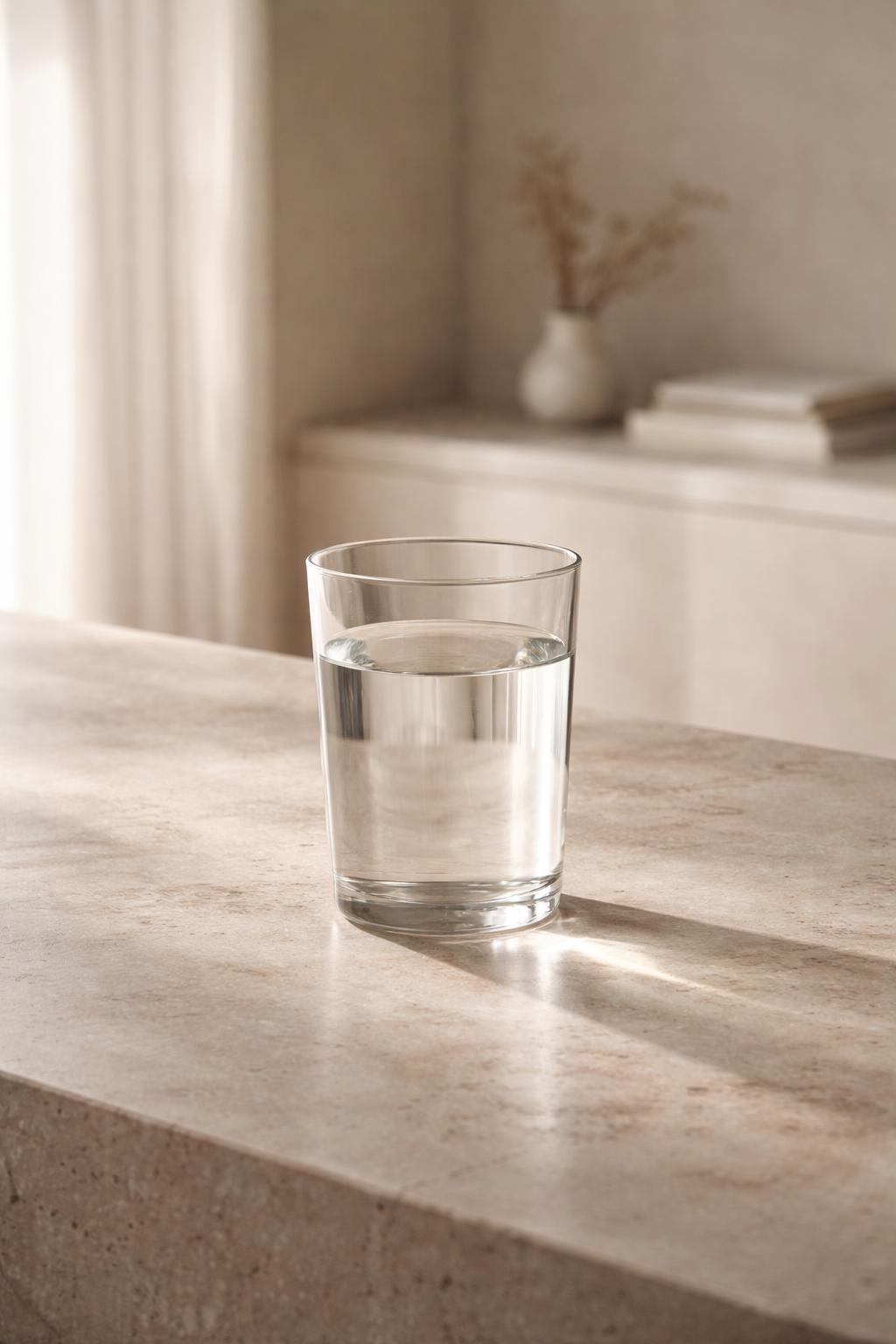 Calm vertical surface of deep water reflecting soft light