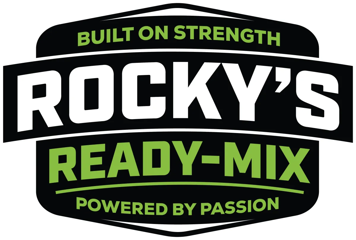 Rocky's Ready-Mix logo – Built on Strength, Powered by Passion