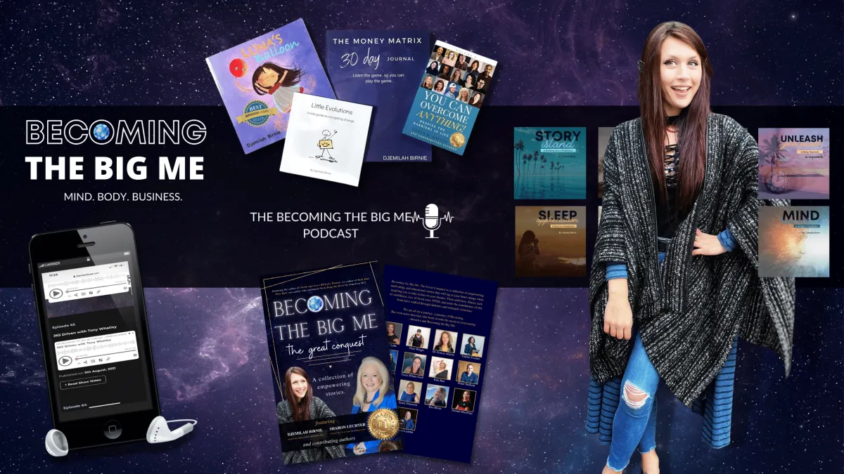Djemilah Birnie, bestselling author, speaker, the founder of Becoming the Big Me, CCO of Local Crown LC, Brand and Media Consultant | Becoming the Big Me: The Great Conquest , featuring Sharon Lechter the co-author of Rich Dad Poor Dad