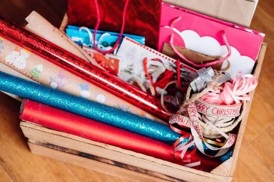 gift wrapping patterned paper