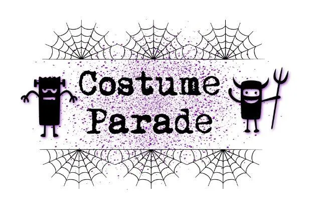 Halloween costume parade scrapbook title