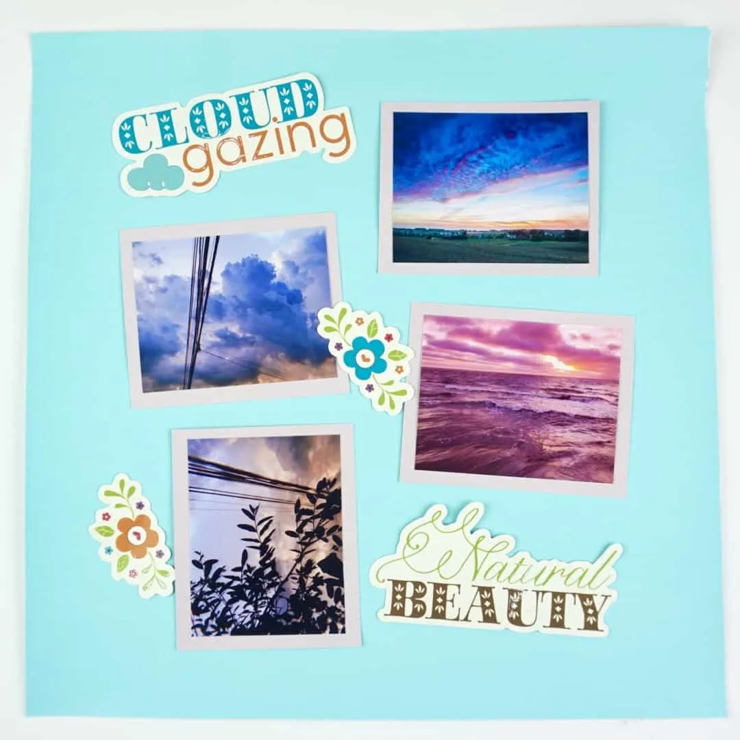 sunset scrapbook layout
