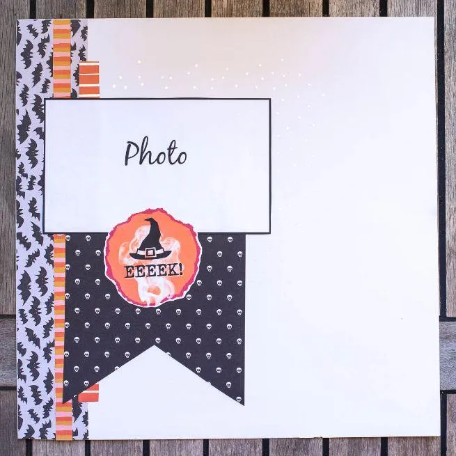 simple halloween themed scrapbooking layout