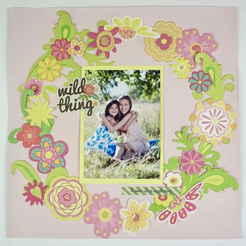 floral scrapbook layout