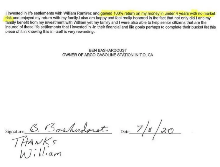financial returns testimonial