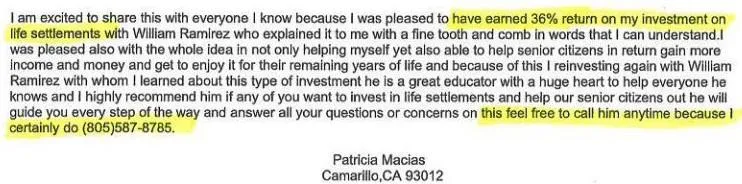 financial returns testimonial