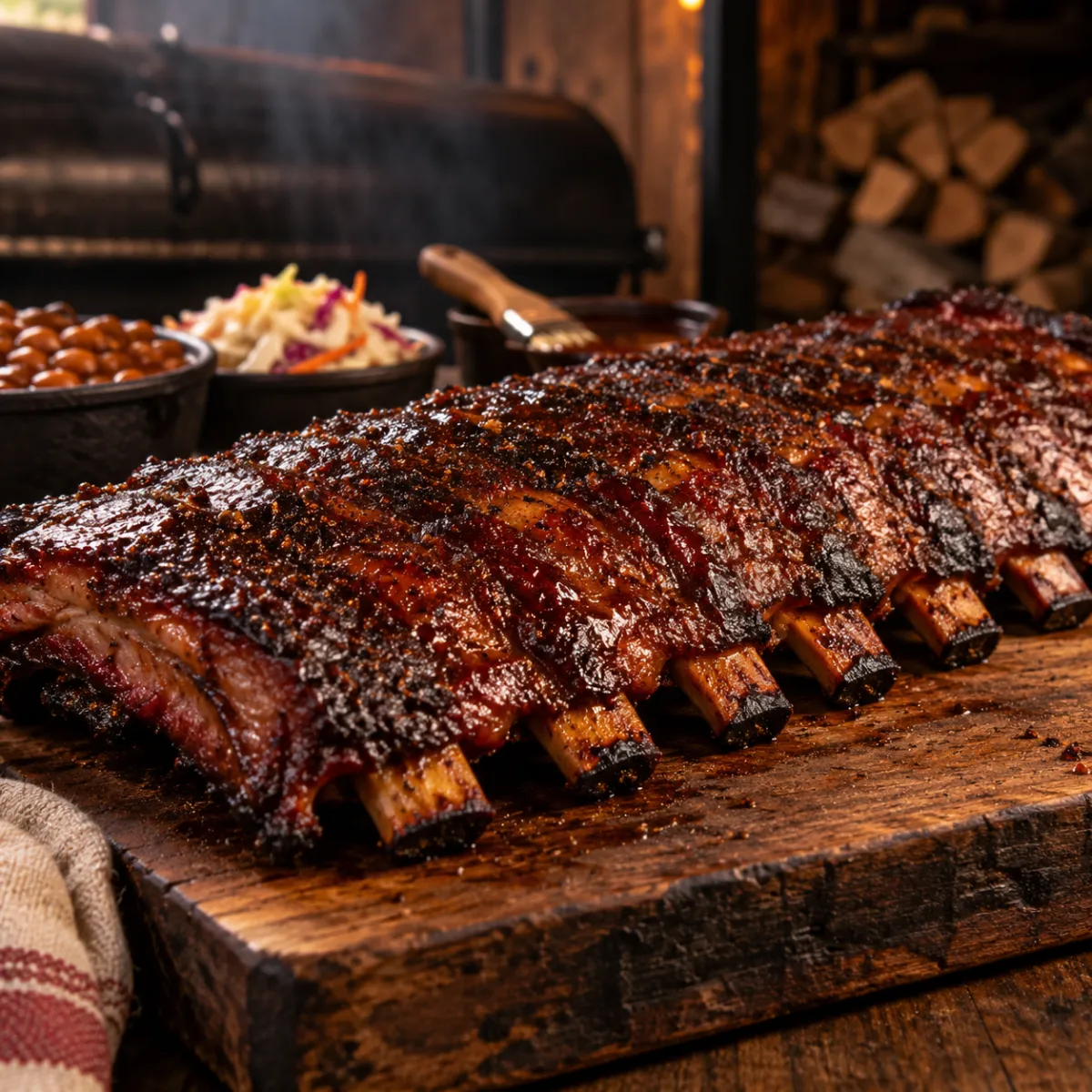 full rack of premium fall of the da bone ribs in tamps