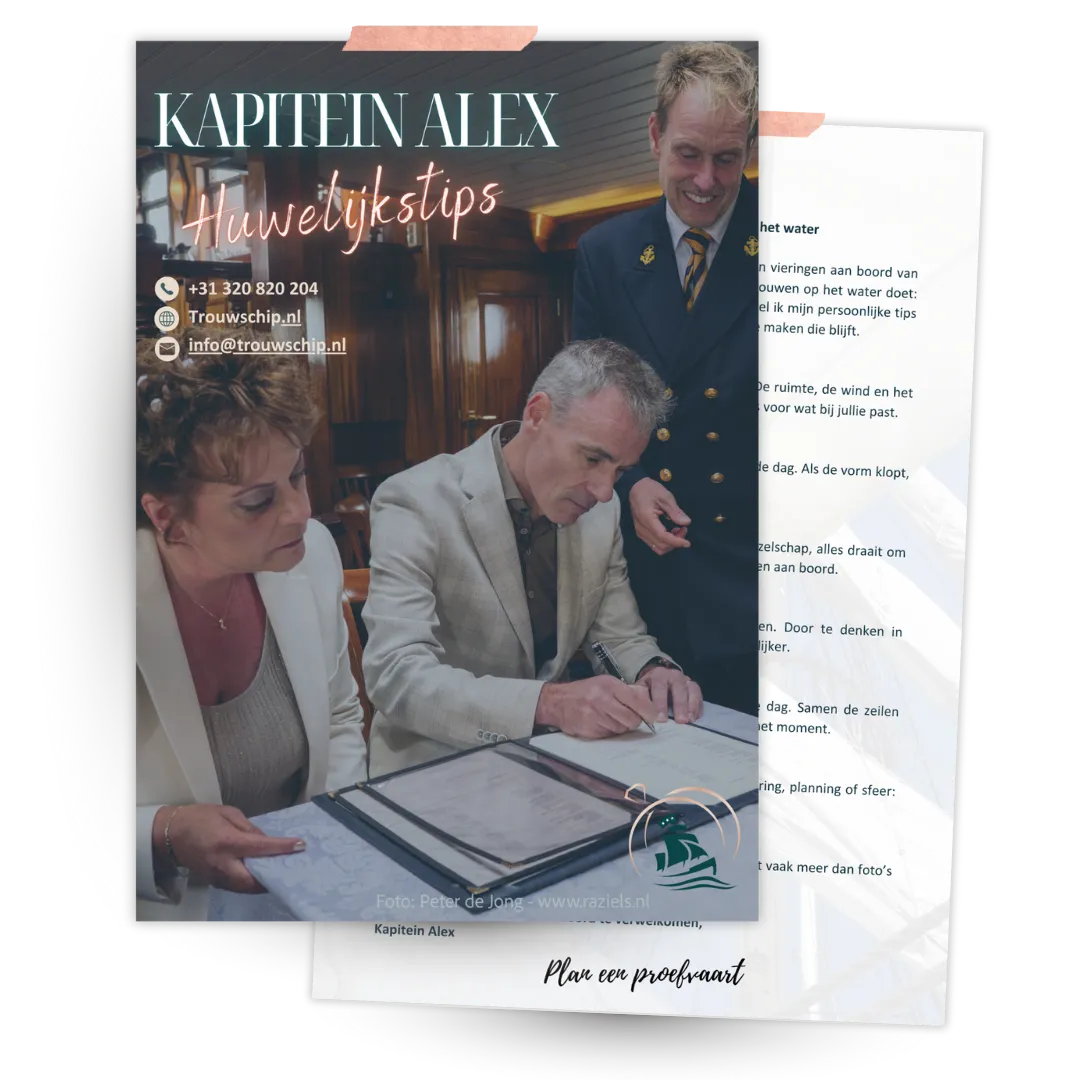 E-book met 7 tips voor een bruiloft op het water