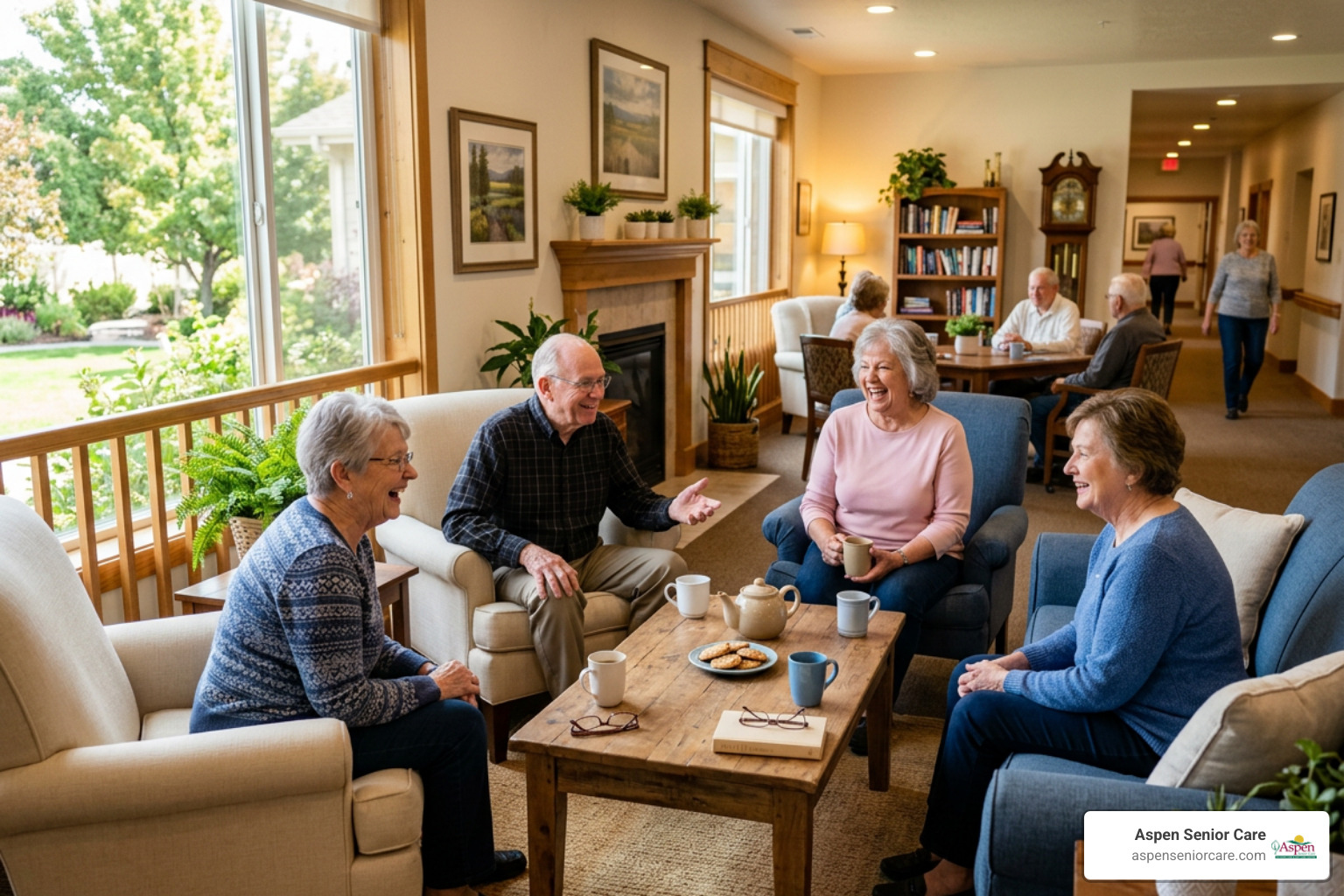 Orem assisted living community with happy seniors