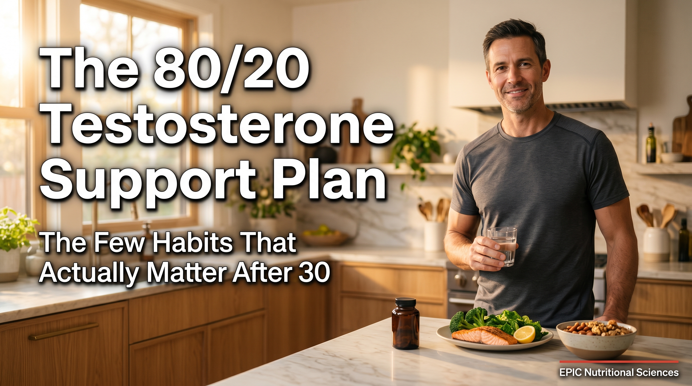 The 80/20 Testosterone Support Plan: 5 Science-Backed Habits Men 30-55 Can Actually Stick With