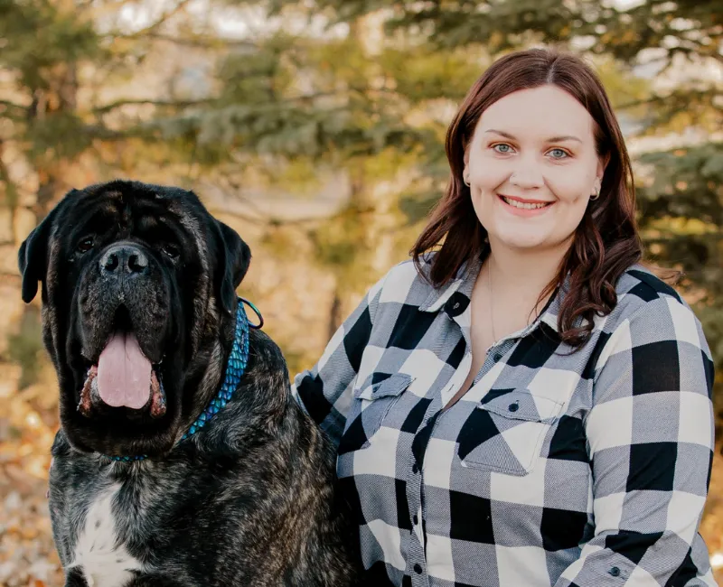 Alexis with a Mastiff